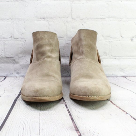 Lucky Brand Tan Suede Pull on Ankle Boots Shoes Size 10 M - Picture 4 of 9